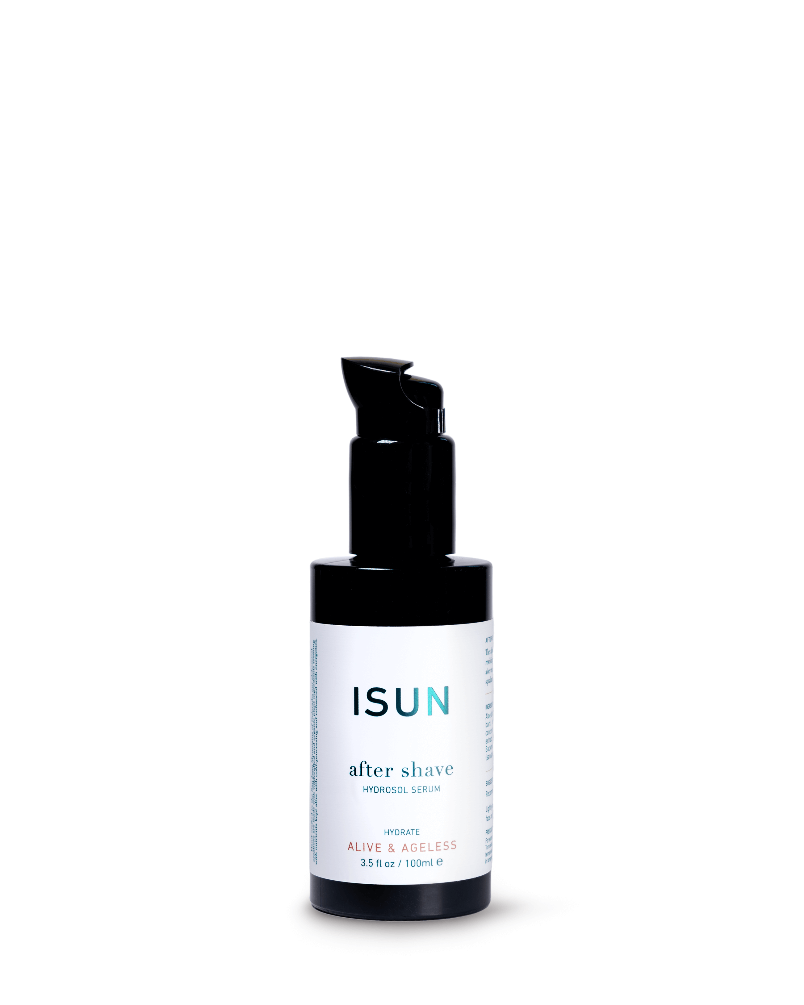 ISUN after shave bottle on a white background