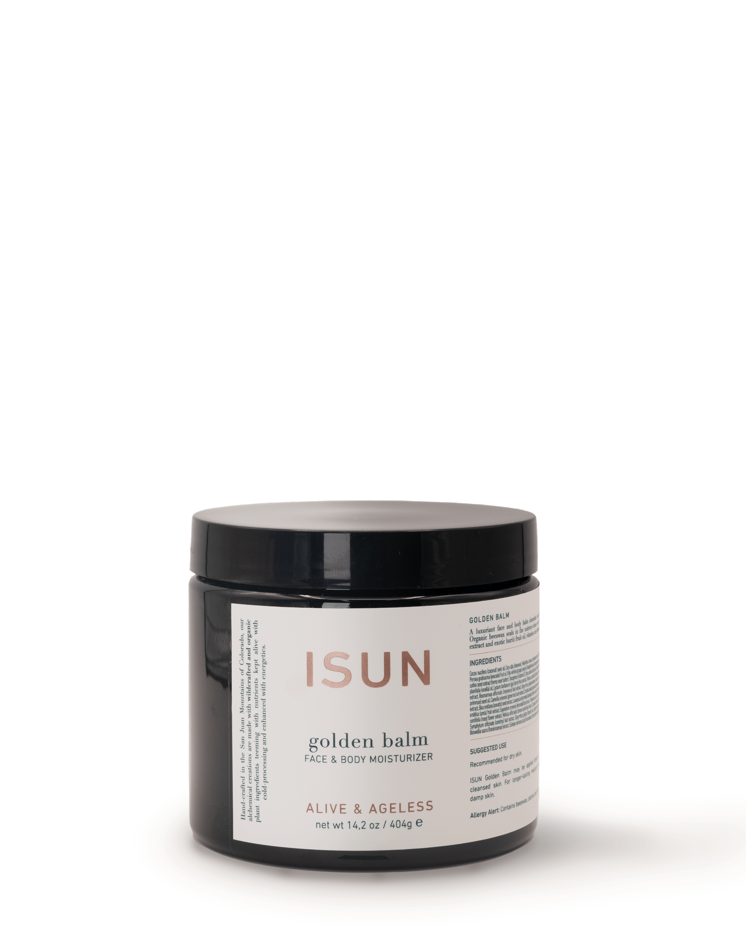 ISUN golden balm jar on a white background
