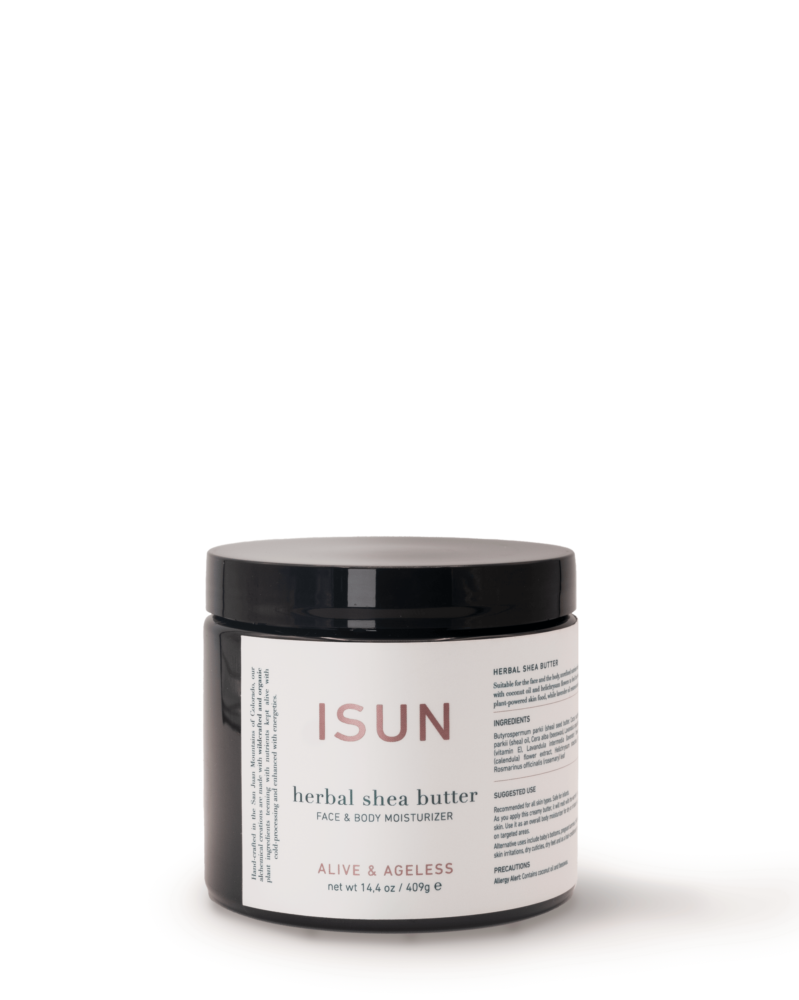 ISUN herbal shea butter jar on a white background