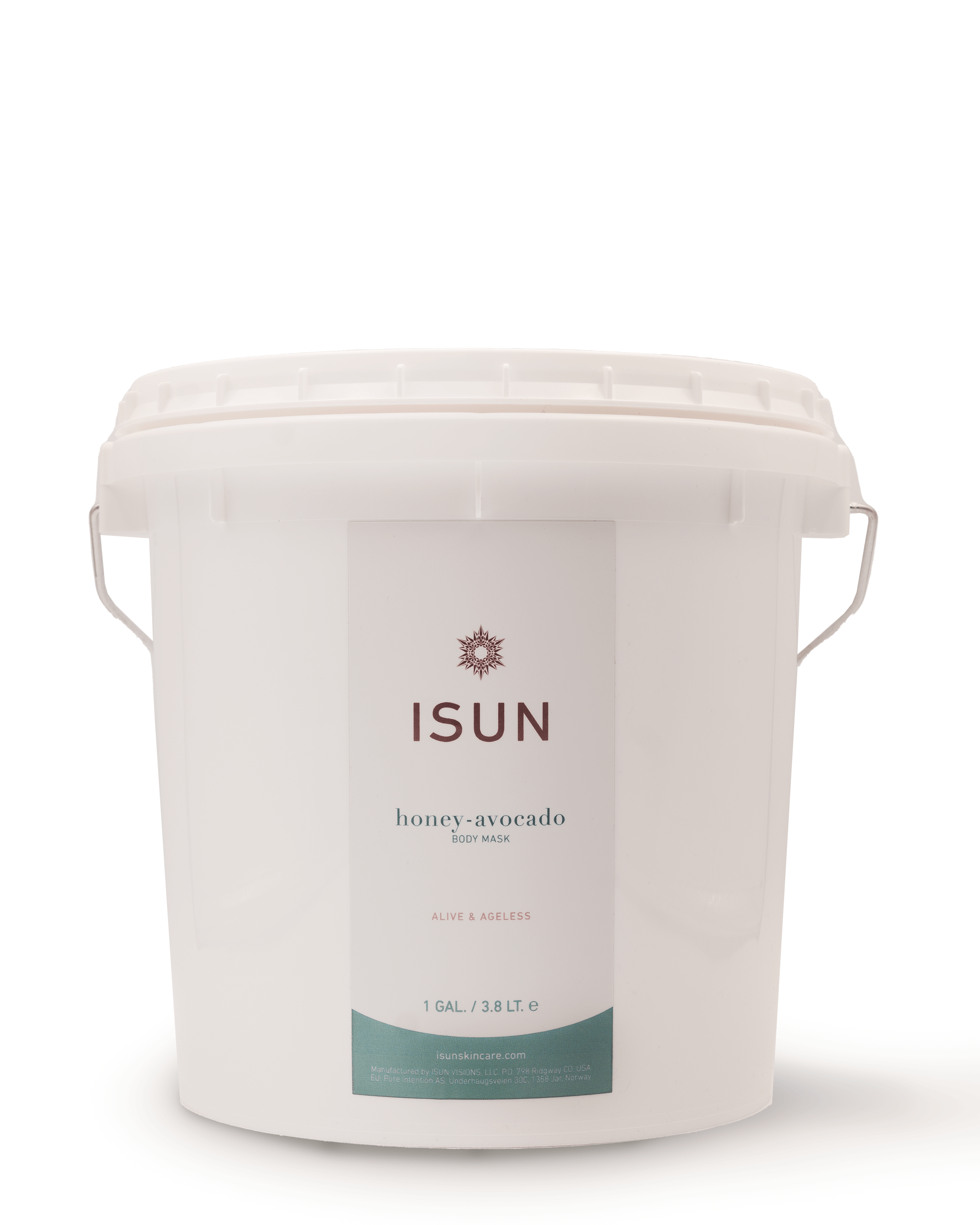 White container with 'ISUN' label on a white background