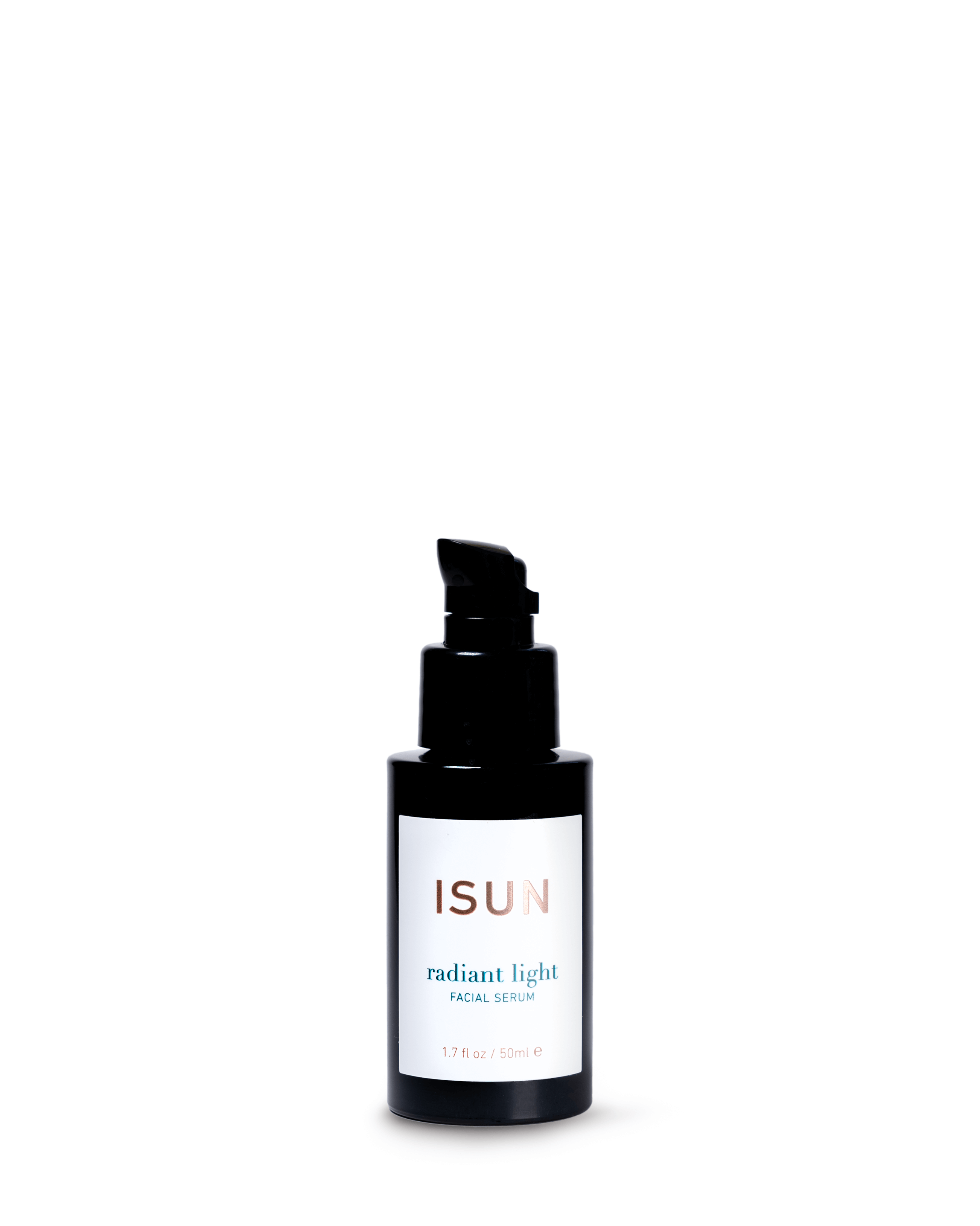 ISUN facial serum bottle on a white background