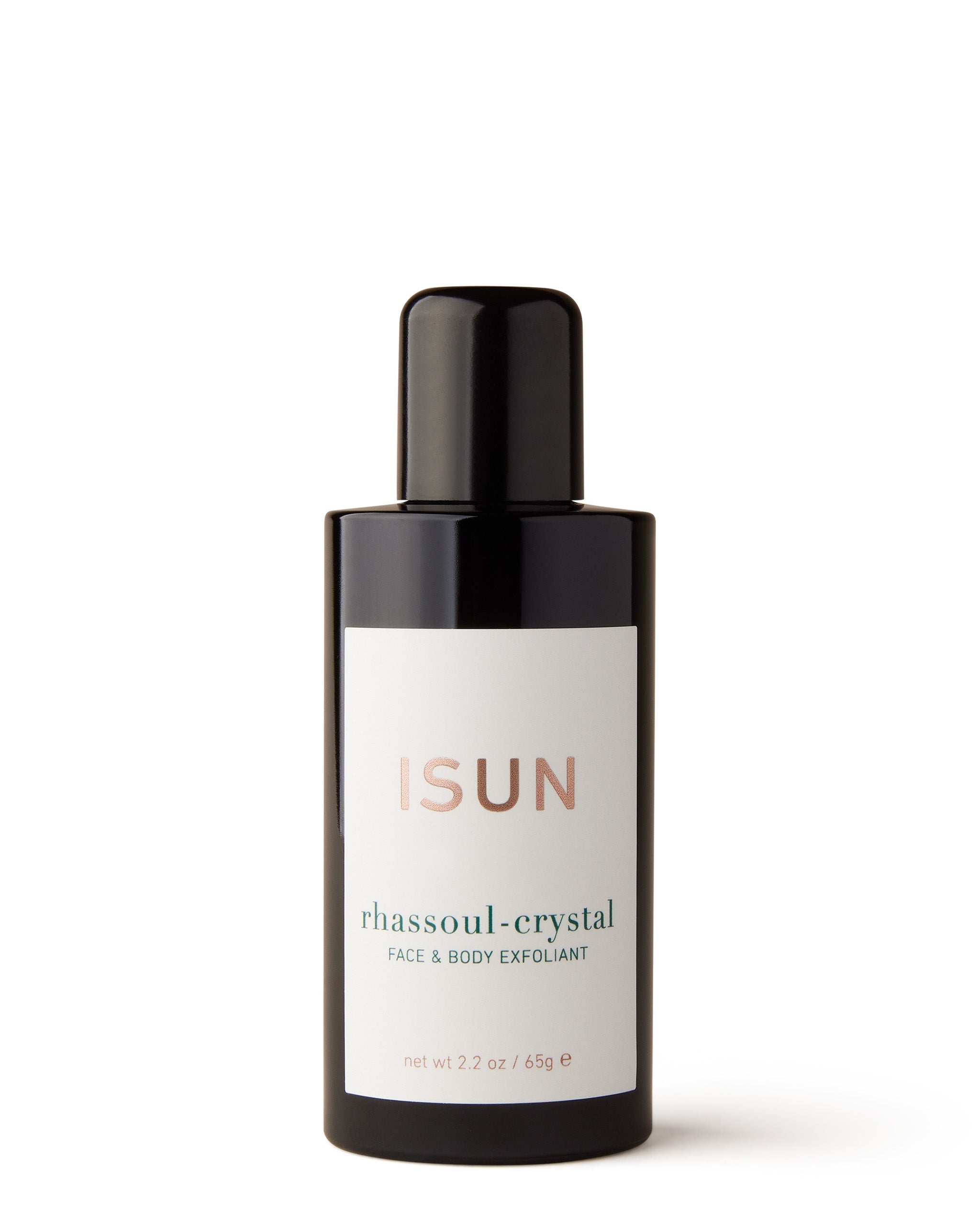 Bottle of ISUN Rhasoul-Crystal Exfoliant Powder.