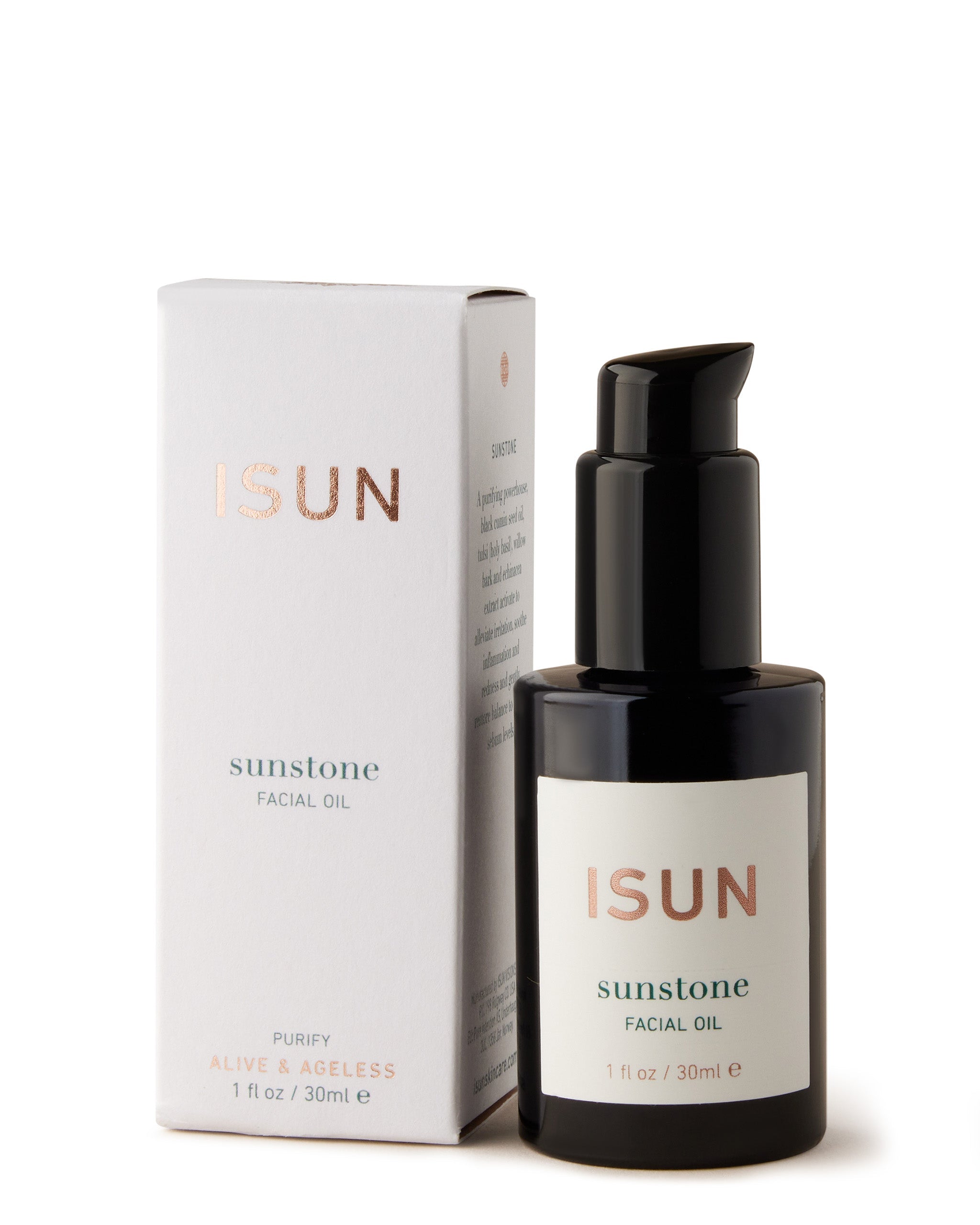 ISUN Sunstone Facial Oil Bottle with Box.